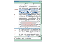 Grammar & Corpora / Gramatika a korpus 2007