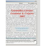 Gramatika a korpus / Grammar & Corpora 2005