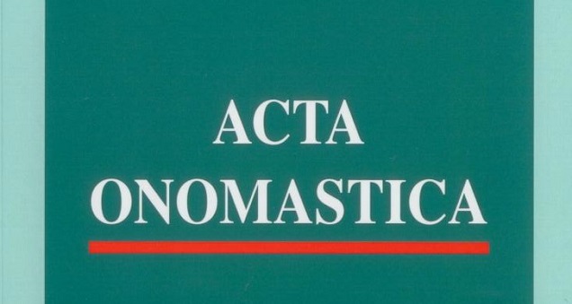 Vyšel časopis Acta onomastica 1/2022