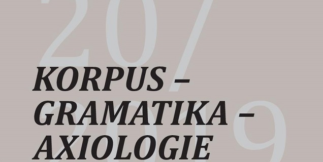 Vyšlo 20. číslo časopisu Korpus – gramatika – axiologie