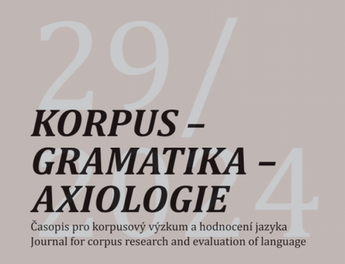 Nové číslo časopisu Korpus – gramatika – axiologie