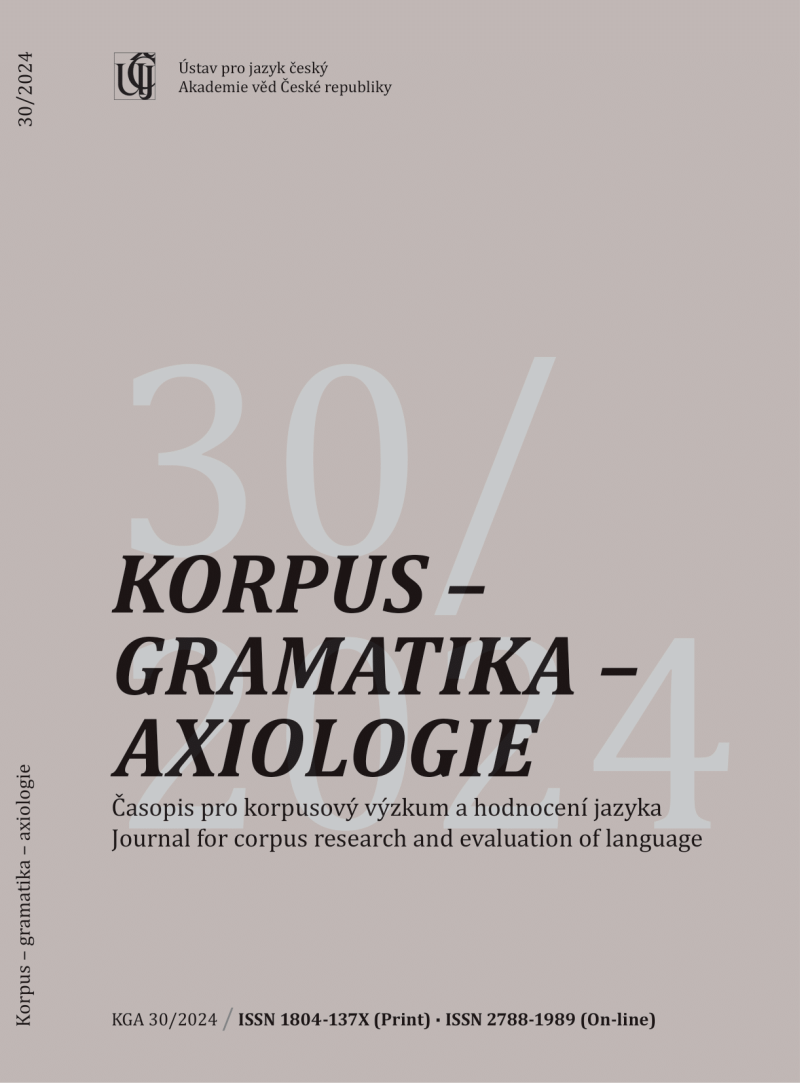 Nové číslo časopisu Korpus – gramatika – axiologie